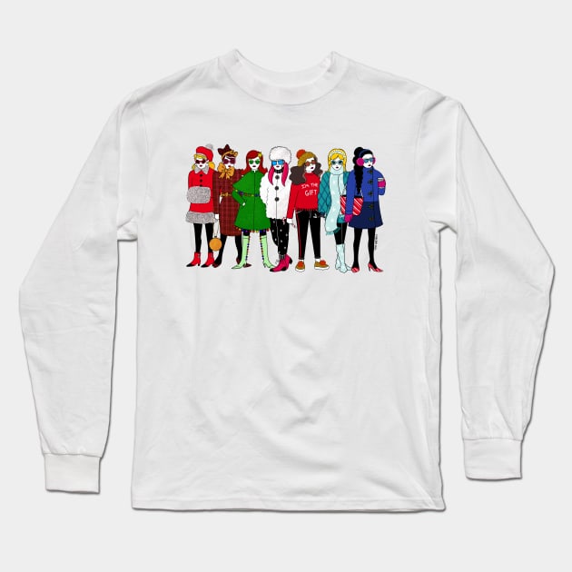 Merry Bitches of the Week! Long Sleeve T-Shirt by Illustrating Diva 